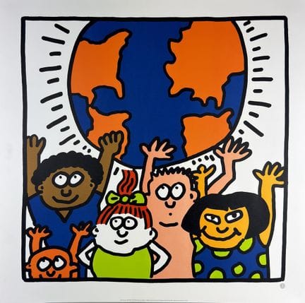 Keith Haring (1958-1990) d’après. « Enfants du Mon