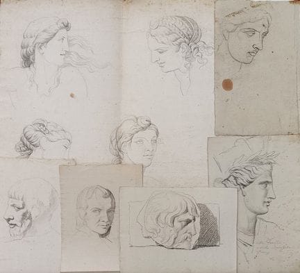 Cornelis Cels (1778-1859) – Set di 6 disegni “Figu