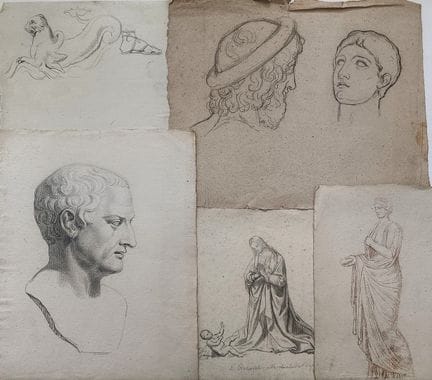 Cornelis Cels (1778-1859) – Set di 5 disegni “Figu