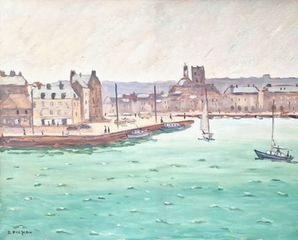 "Guy PICHON (1933-2007) Dieppe, 1990. Huile sur to