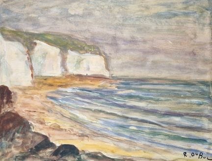 "Roland DUBUC (1924-1998 Les Falaises d’Étretat. H