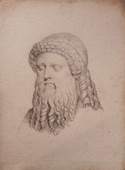 Cornelis Cels (1778-1859) - «Dioniso?» - matita – 