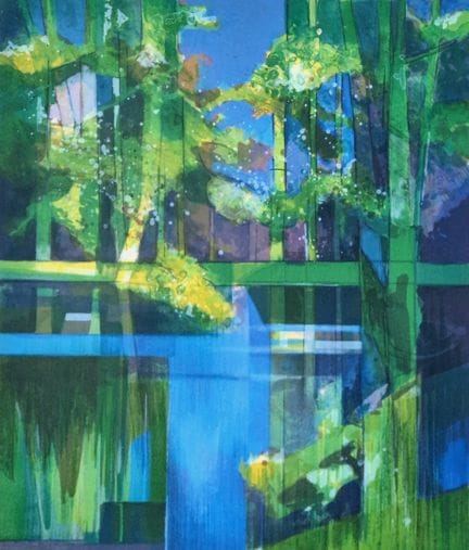 "Camille HILAIRE (1916-2004) Bords de l’Eure. Lith