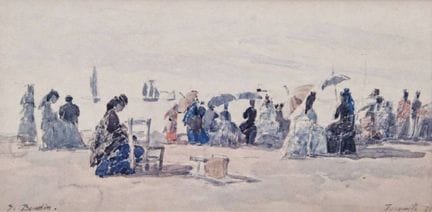 "Eugène BOUDIN 1824-1898, d'après Plage de Trouvil