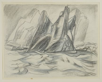 Henry DE WAROQUIER (1881-1970) Paysage de falaises