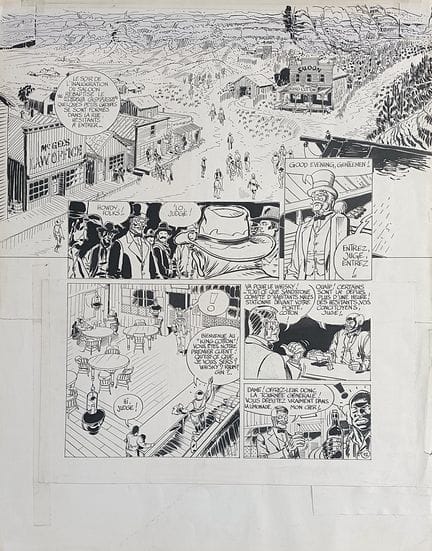 Anonyme - Planche originale de BD – Encre et colla