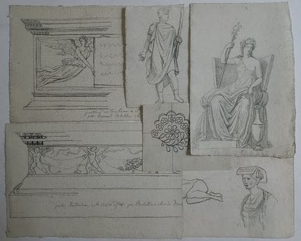 Cornelis Cels (1778-1859) – Set di 6 disegni «Arch