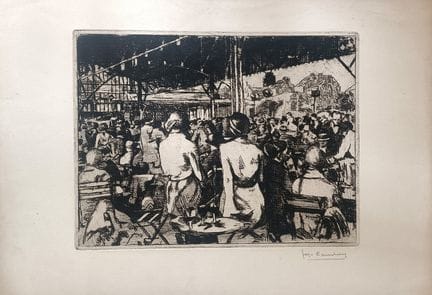 Joseph Courtoy (1895-?) - «Caffè sotto il mercato 