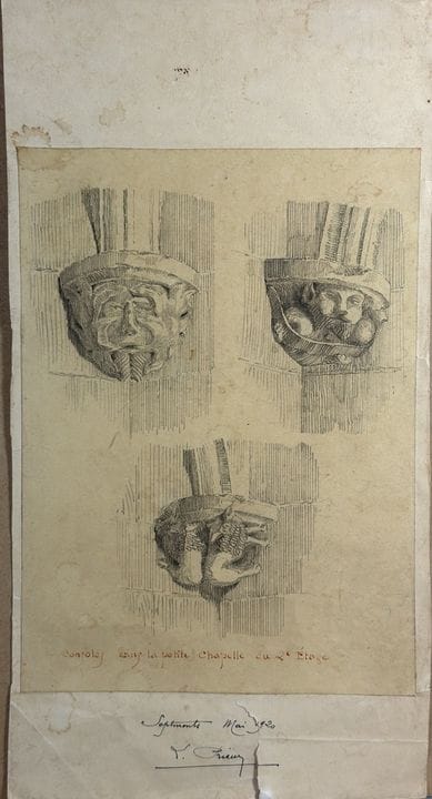 Prieur. Eléments d’architectures dessin au crayon 