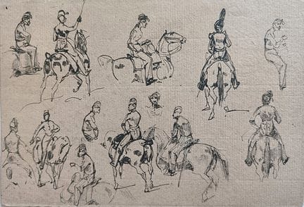 Auguste Raffet, disegno tratto da «Palefreniers et