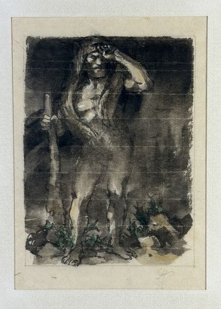 Jules CHADEL (1870-1941) Hercule. Aquarelle. Dimen