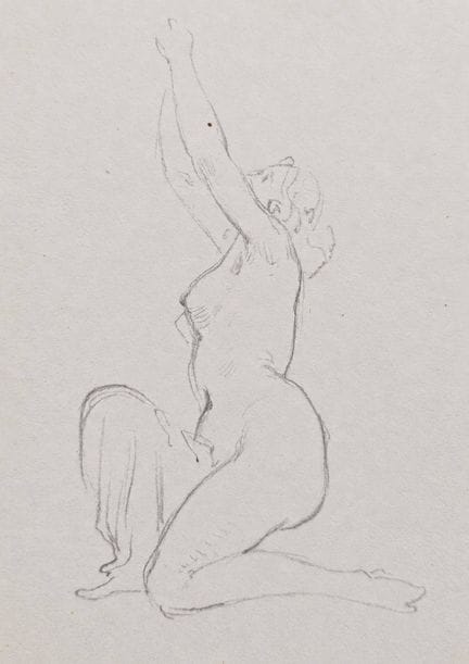 "Eugène LE POITTEVIN (1806-1870) Nu féminin implor