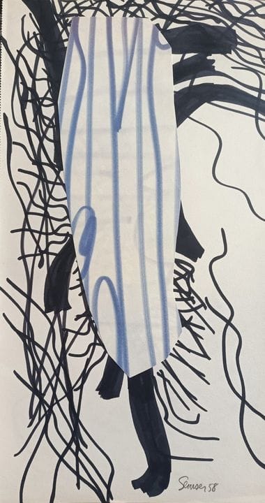 Charles Semser (1922-2011) – Abstraction – Aquarel