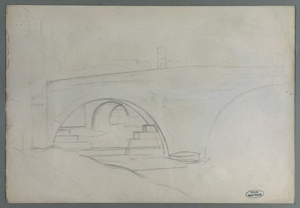 André DERAIN (1880-1954)  Arcade de pont . Dessin.