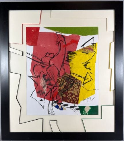 ANNONYME : « COMPOSITION ABSTRAITE », collage de g