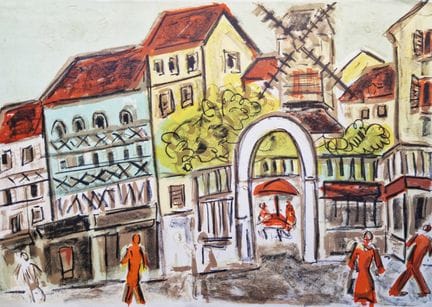 "ROLAND DUBUC (1924-1998) Le Moulin de la Galette,