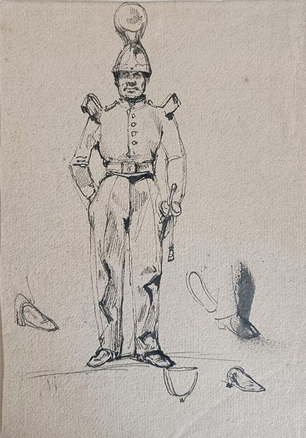 Auguste Raffet, seguace di - «Militare e cavallo» 