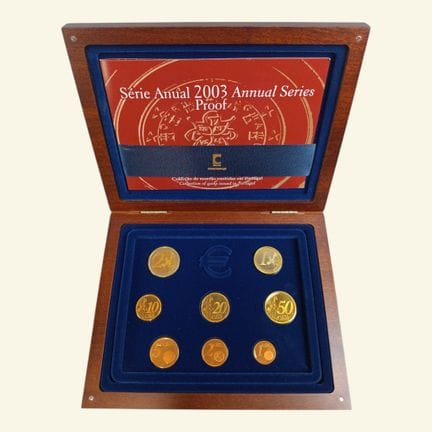 2003年年度系列 Proof 版 该系列为2003年葡萄牙发行的、采用特殊Proof工艺的硬币套装