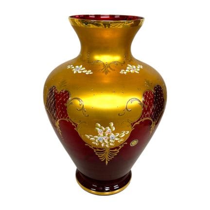 LARGE VASE made of Italian Murano glass, decorated