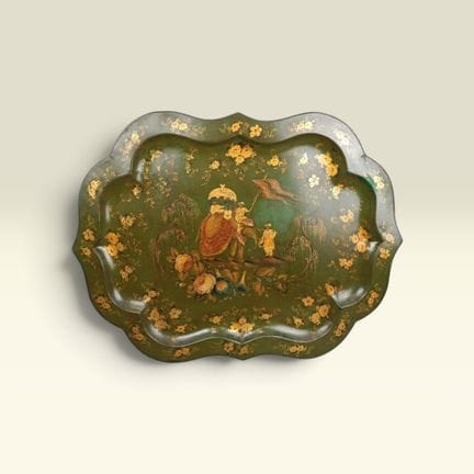 TRAY Tray made of sheet metal painted with Orienta