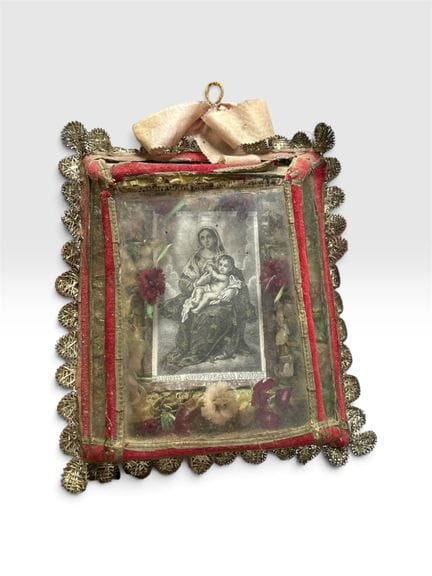 ITEM: "OUR LADY WITH THE CHILD"  Interior with a b