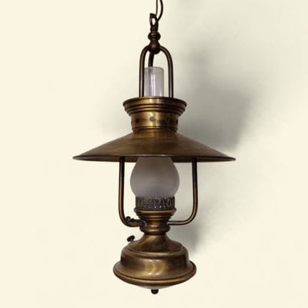 CEILING LIGHT Fixture made of patinated brass and 