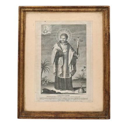 SAINT FRANCIS XAVIER Black-and-white engraving on 