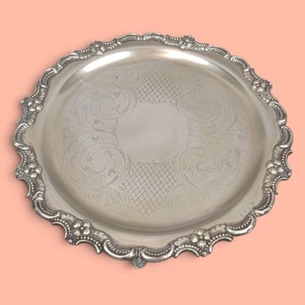 Metal TICKET HOLDER, with an engraved design in th
