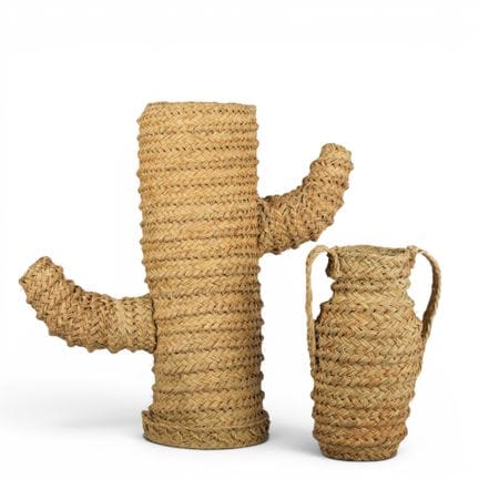 CACTUS E CESTINO IN ASPARAGI - Set composto da un 