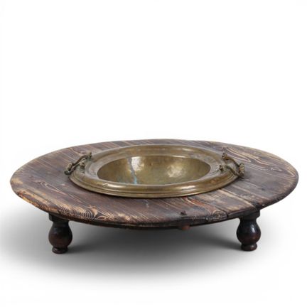 BRACIERE IN OTTONE CON BASE - Braciere in ottone c