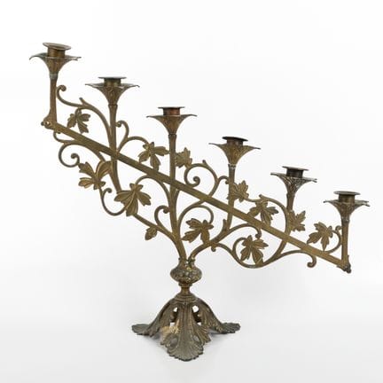 CANDELABRO IN BRONZO - Candelabro religioso in bro