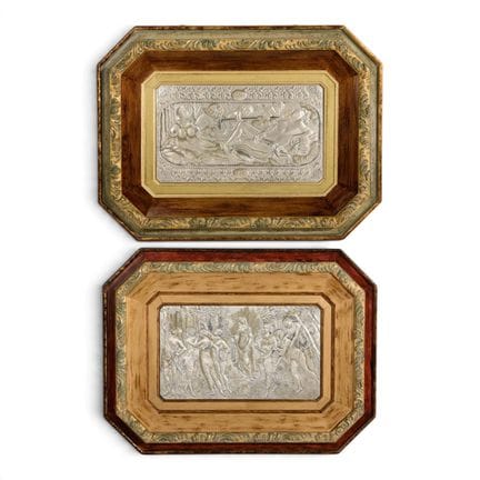 QUADRI CON CORNICE IN ARGENTO LAMINATO - Set di 2 