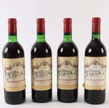 4 Bottles of VIEUX CHÂTEAU BOURGNEUF 
Pomerol 1979