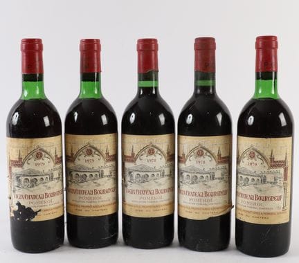 5 Bottles of VIEUX CHÂTEAU BOURGNEUF 
Pomerol 1979