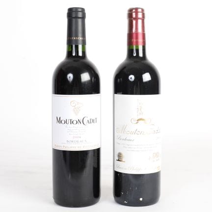 2 btles of Mouton Cadet including 1 blte 2004 and 