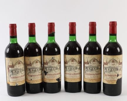 6 Bottles of VIEUX CHÂTEAU BOURGNEUF 
Pomerol 1979