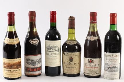 Set of 6 bottles, including a 1971 Saint Joseph, a