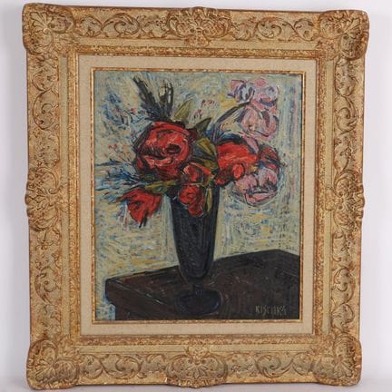 TABLEAU "VASE BLEU AUX ROSES" di Isis KISCHKA (190