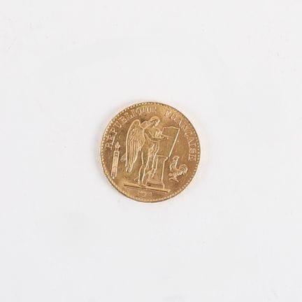 20-FRANC GOLD COIN, GENIUS, THIRD REPUBLIC, 1898
O