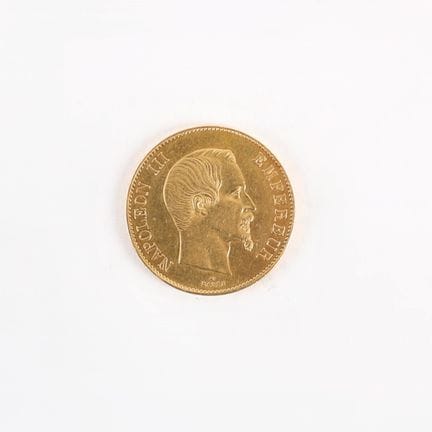 100 FRANCS NAPOLEON III BAREHEADED GOLD COIN, 1856