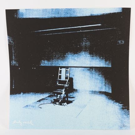 根据安迪·沃霍尔（1928-1987）的石版画《电椅》创作
作品在版画左下角签名，并在左下角标有编号