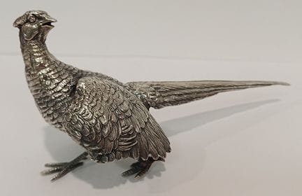 FAGIANO IN BRONZO PLACCATO ARGENTO
Lunghezza: 16,5