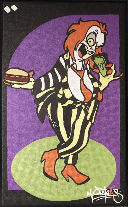 MR ONETEAS 创作的《MORT DE FRIRE》刺绣作品（1984年）由 BRODLIM 