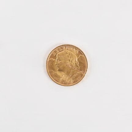 20 FRANCS VRENELI GOLD COIN, 1927
Obverse: Vreneli