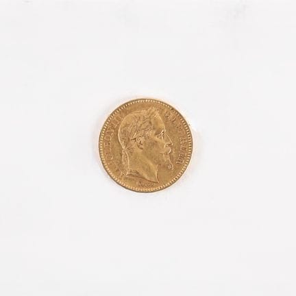 20 FRANCS NAPOLEON III GOLD COIN, 1866
Obverse: Ri