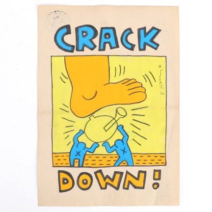 作品《CRACK DOWN》，取材于基思-哈林（Keith HARING，1958-1990 年）
