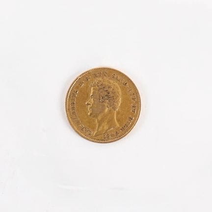 20 LIRES CHARLES-ALBERT GOLD COIN, 1842
Obverse: P