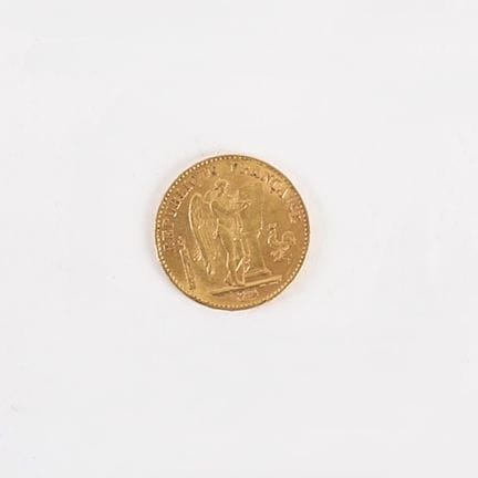 20-FRANC GOLD COIN, GENIUS, THIRD REPUBLIC, 1895
O