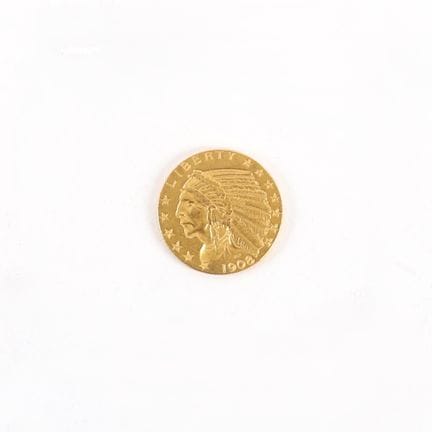 1908 "INDIAN HEAD" 5-DOLLAR GOLD COIN
Obverse: An 