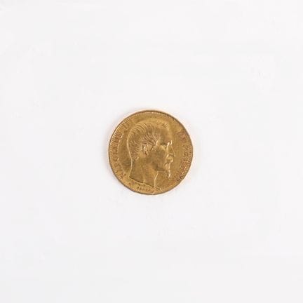 20 FRANCS NAPOLEON III GOLD COIN, 1860
Obverse: Po